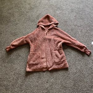 Fuzzy Sherpa Loungewear Jacket with a Hood